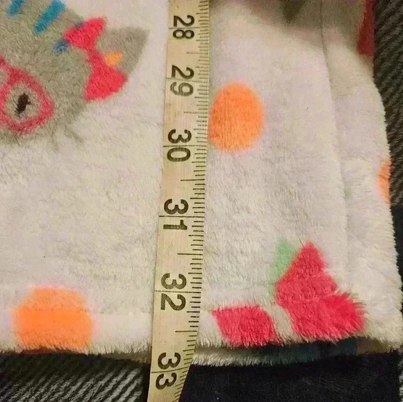 Unbranded Girls White With Cat Design Throughout Fuzzy Pajama Pants Size Large - Picture 6 of 8